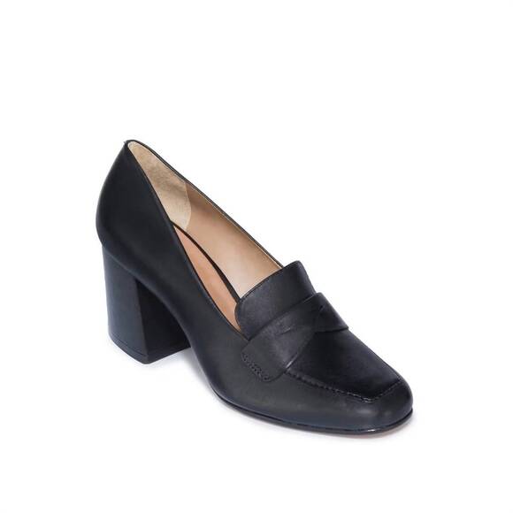 NEW BERNARDO women's nessa block heel loafer in black - Picture 2 of 6